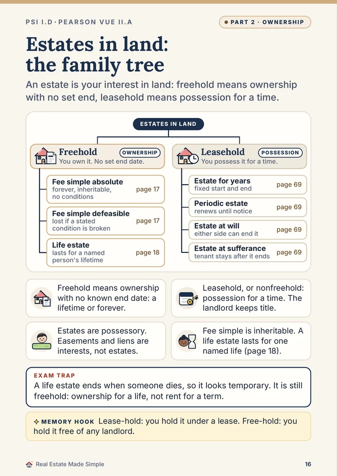 Book 1, page 16: Estates in land, the family tree